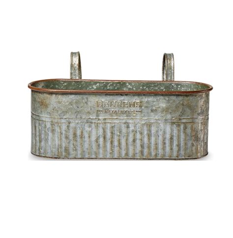 behrens 16 in. aged galvanized steel hanging planter box m19hp1|Behrens Garden Beds + Planters .